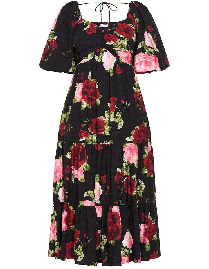 Mindy Print Maxi Dress in Black image 4