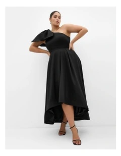 Captivate One Shoulder Maxi Dress in Black