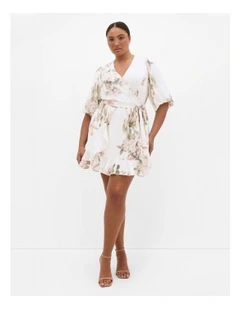 Koko Print Mini Dress in Ivory