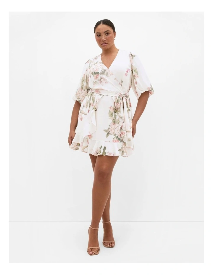 Koko Print Mini Dress in Ivory image 1