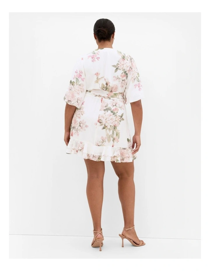Koko Print Mini Dress in Ivory image 2