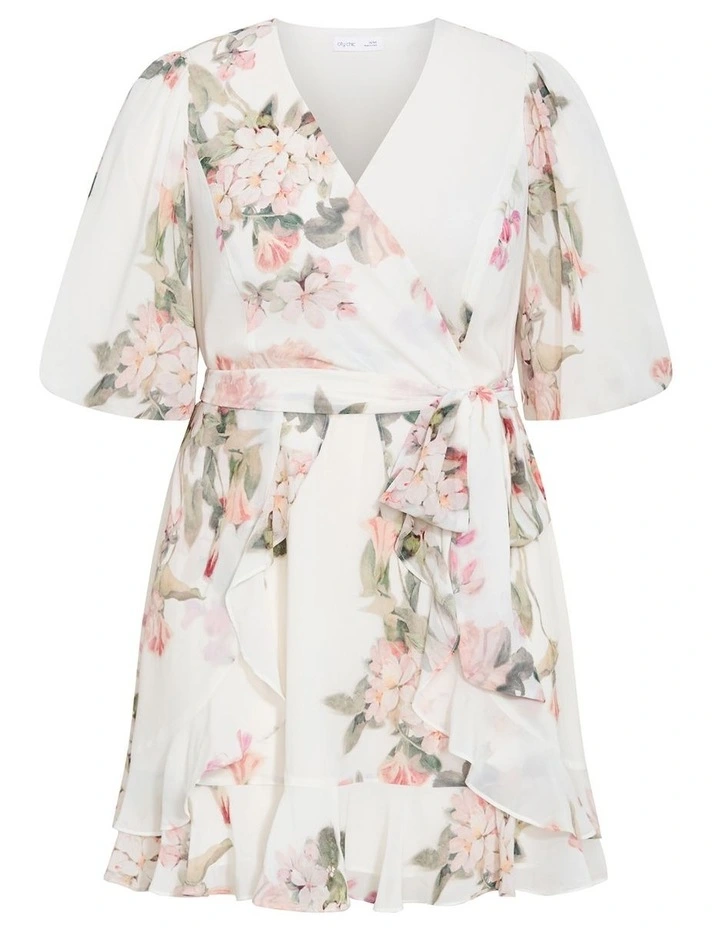 Koko Print Mini Dress in Ivory image 3