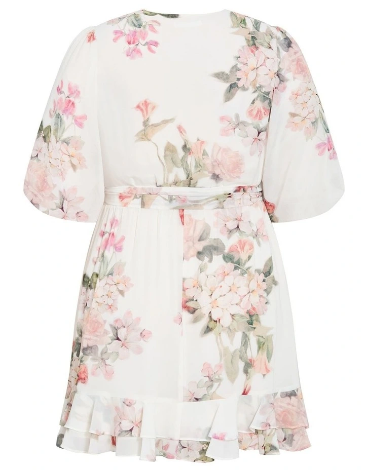 Koko Print Mini Dress in Ivory image 4