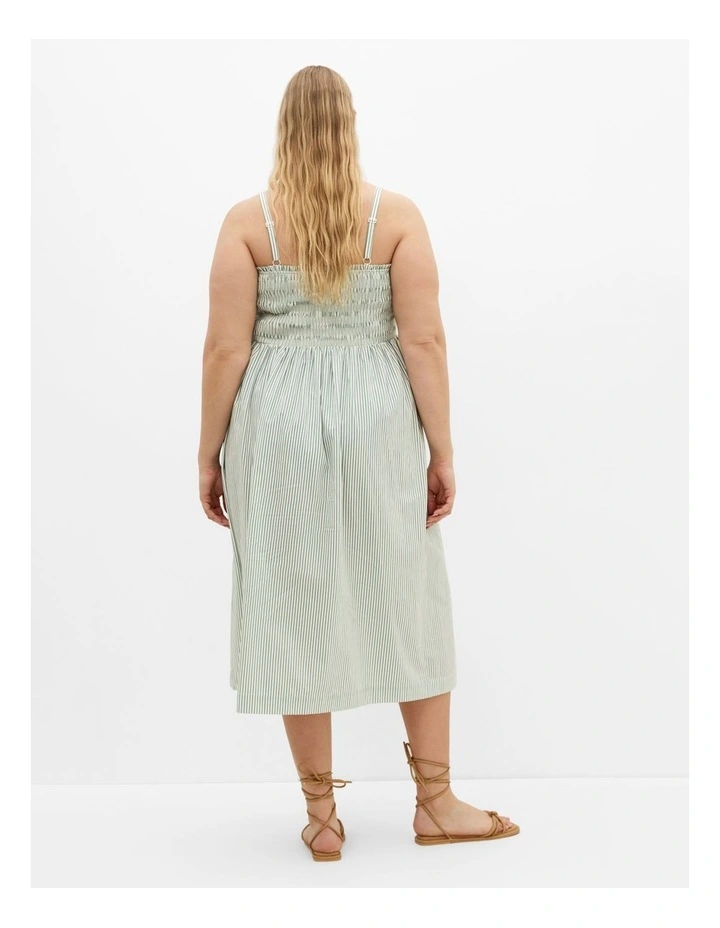 Jolie Stripe Midi Dress in Sage image 2
