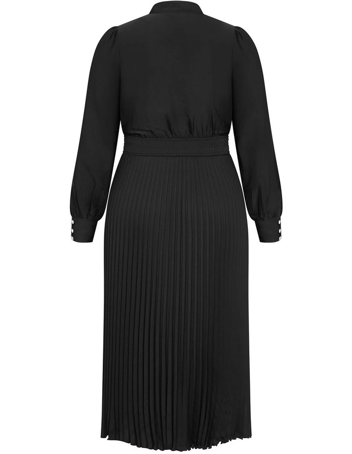 Marily Pleat Midi Dress in Black image 4