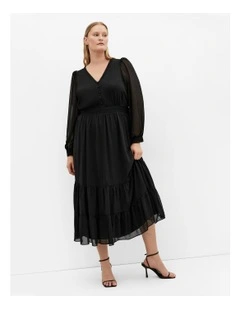 Kianna Midi Dress in Black