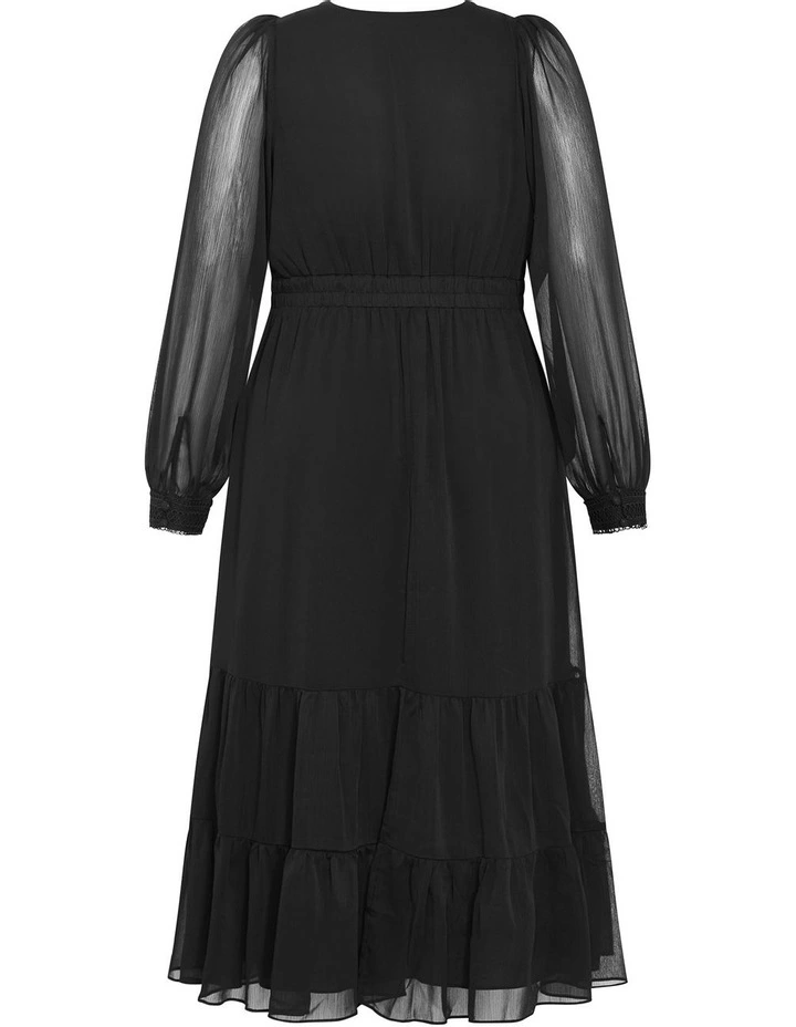 Kianna Midi Dress in Black image 4