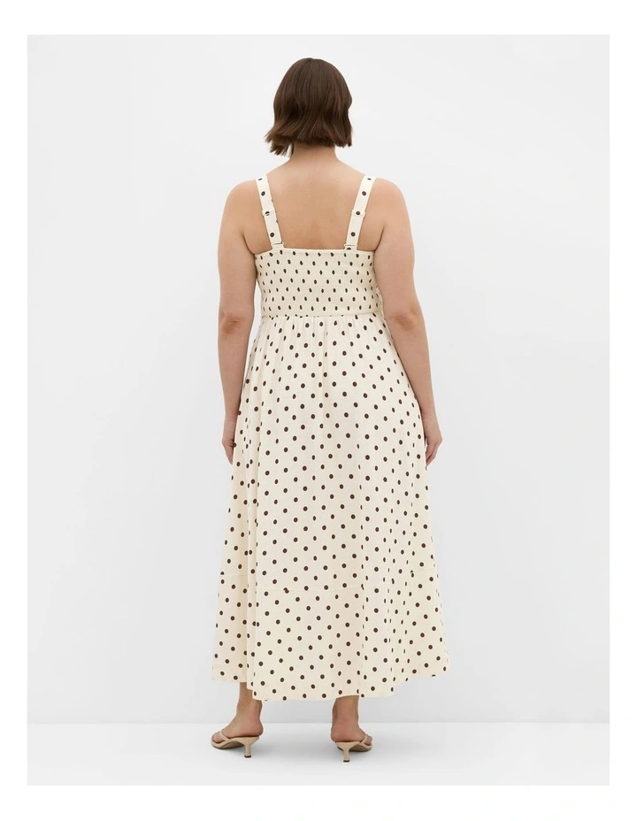 Collins Spot Print Maxi Dress in Cream image 2