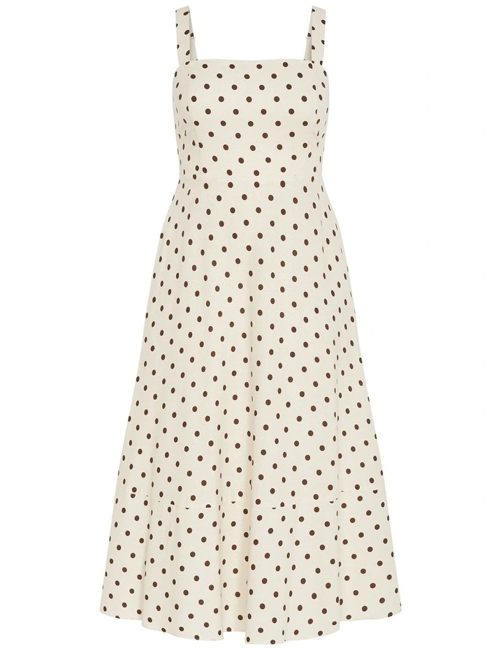 Collins Spot Print Maxi Dress in Cream image 3