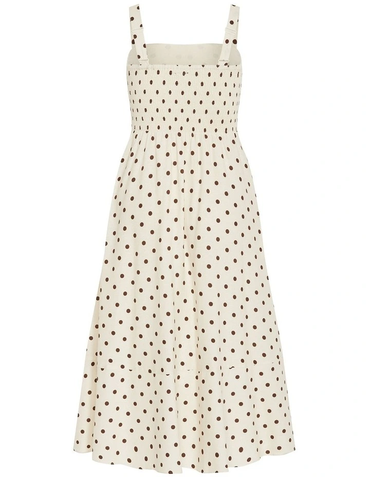 Collins Spot Print Maxi Dress in Cream image 4
