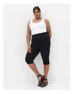 Harley Denim Skinny Cropped Capri in Black