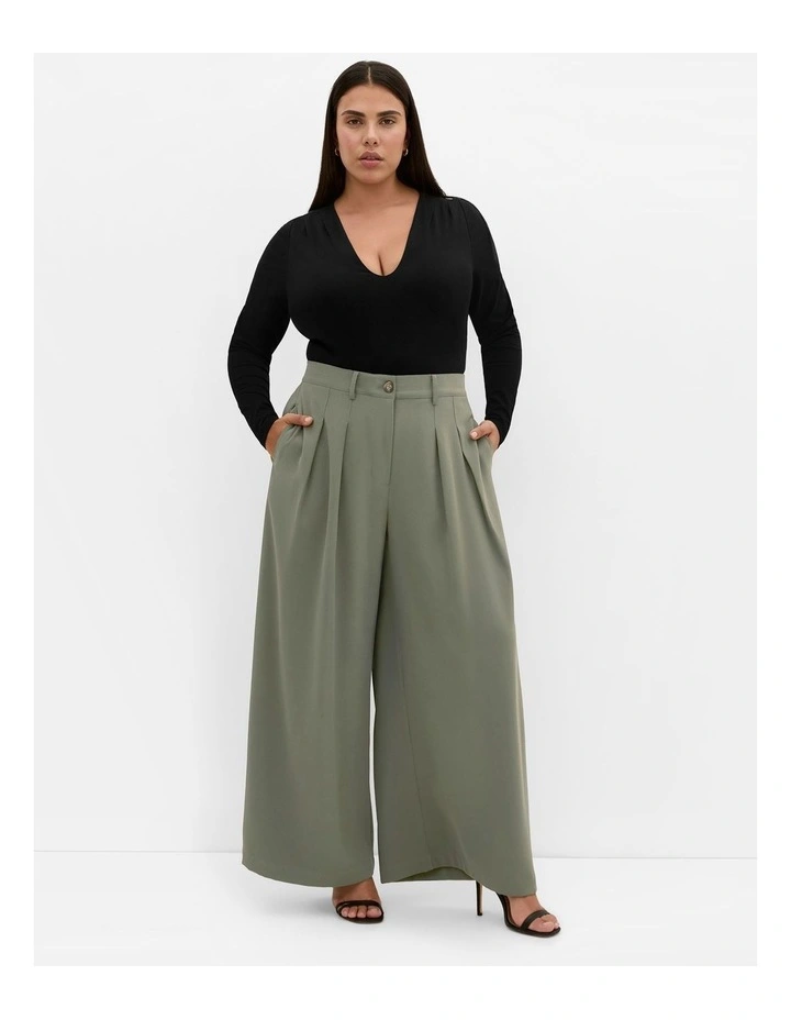 Abbie Pant in Dark Sage image 1