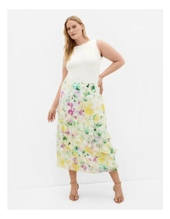 Skai Print Maxi Skirt in Spring Delight
