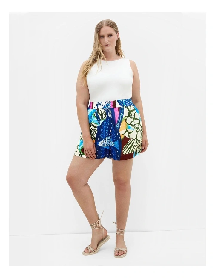 Bella Print Short in Blue image 1