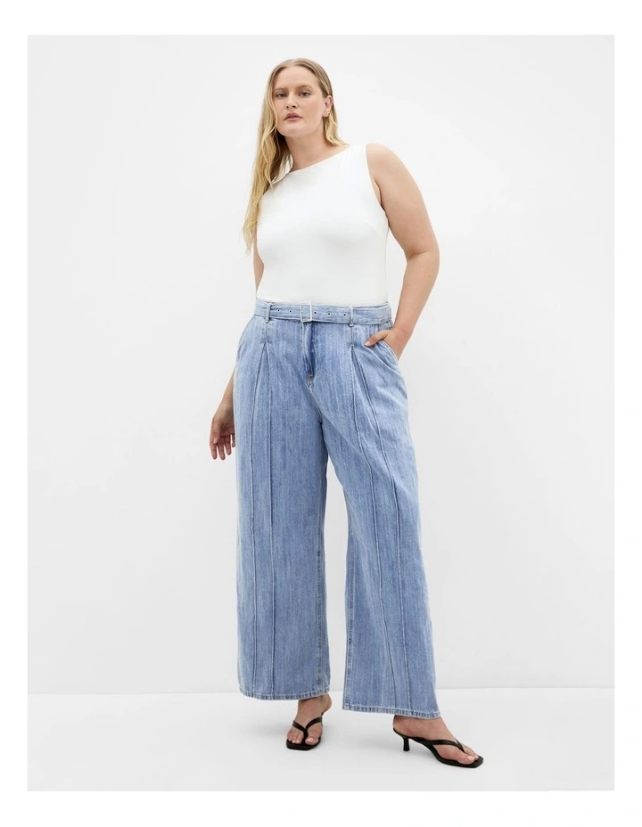 Belted Bria Jean in Light Denim image 1