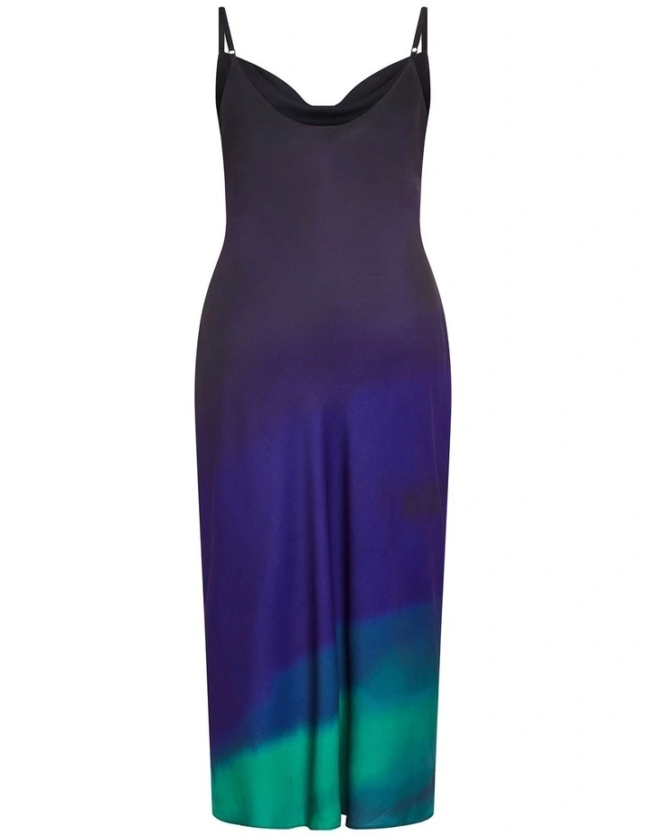 Ombre Cowl Dress in Blue image 4