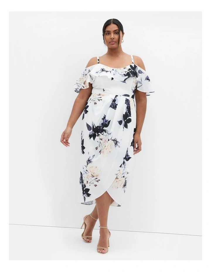 Floral R Dress in Cream image 1