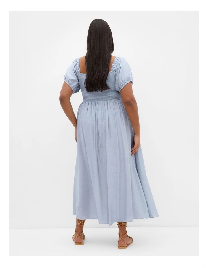 Abbigail Split Maxi Dress in Dusty Blue image 2