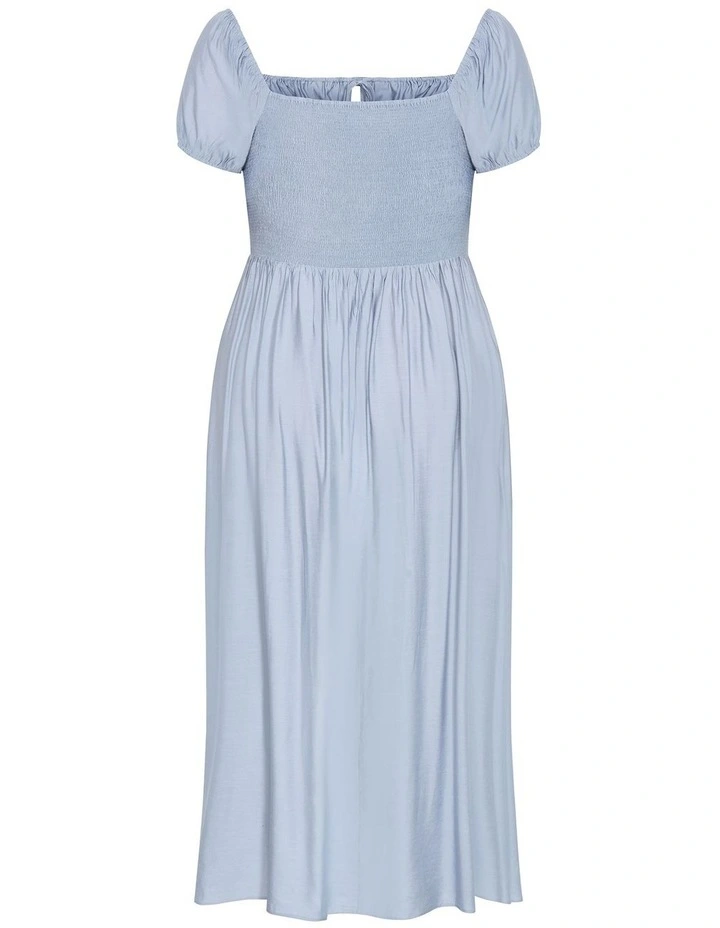 Abbigail Split Maxi Dress in Dusty Blue image 4