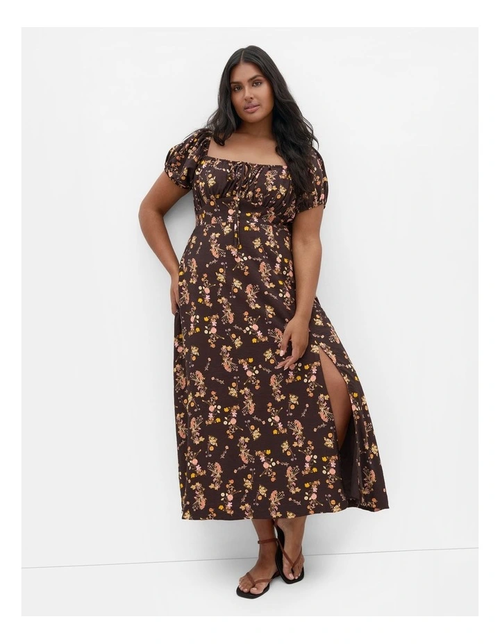 Abbigail Print Maxi Dress in Cocoa Bloom image 1