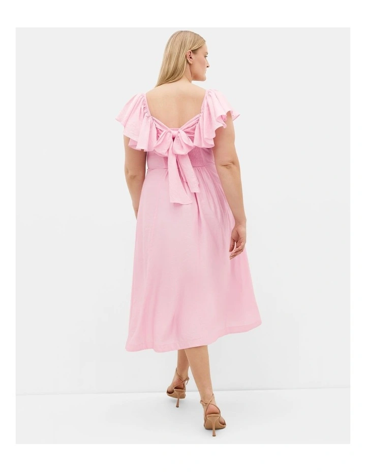 Alisia Tie-Back Midi Dress in Pale Pink image 2