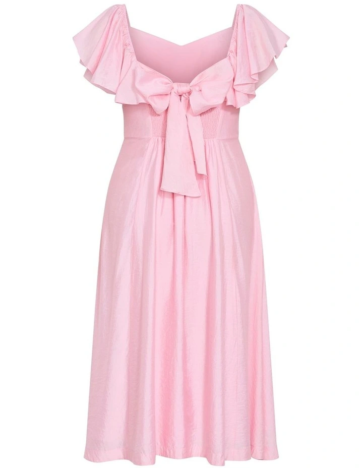 Alisia Tie-Back Midi Dress in Pale Pink image 4