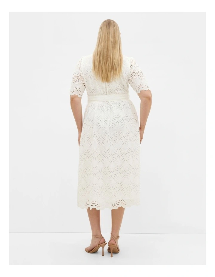 Everlee Broderie Shirt Dress in Ivory image 2