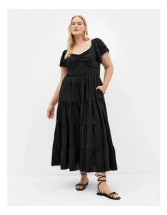 Leo Tier Maxi Dress in Black