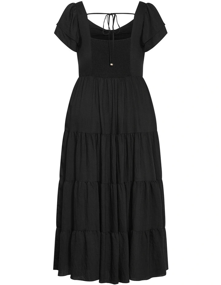 Leo Tier Maxi Dress in Black image 4