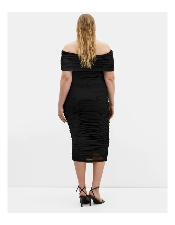 Dana Mesh Midi Dress in Black image 2