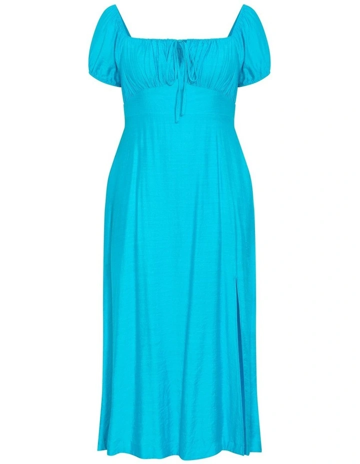 Abbigail Split Midi Dress in Azure image 3