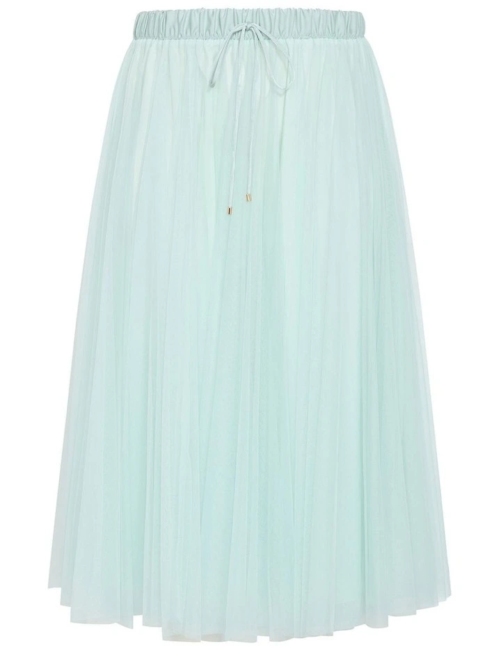 Cecelia Tulle Midi Skirt in Mint image 3