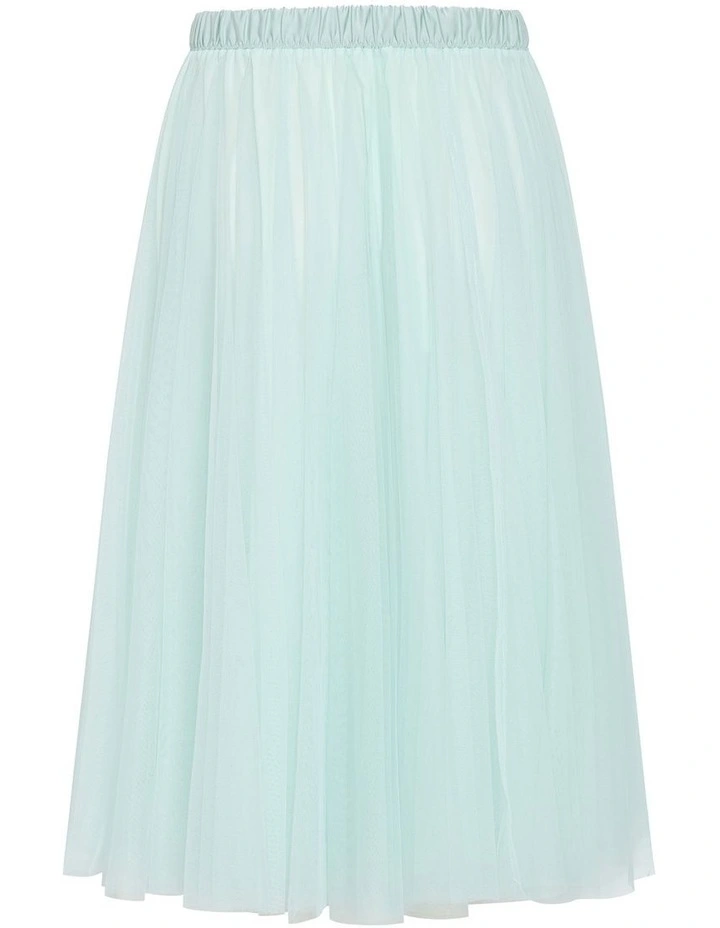 Cecelia Tulle Midi Skirt in Mint image 4