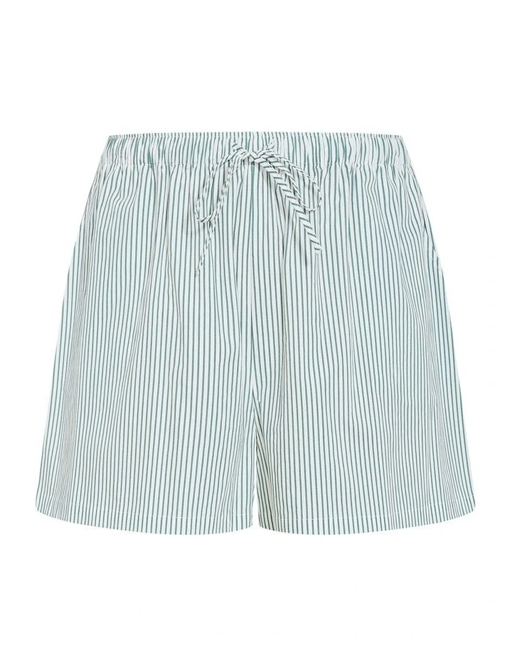 Cora Stripe Cotton Short in Sage image 3