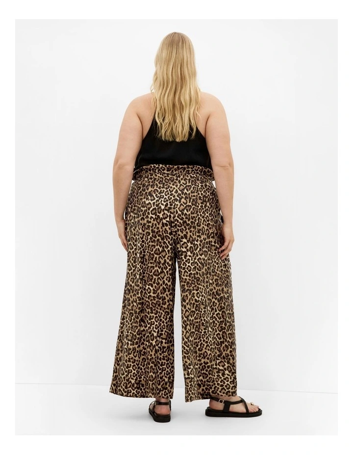 Resort Leopard Print Pant in Black image 2