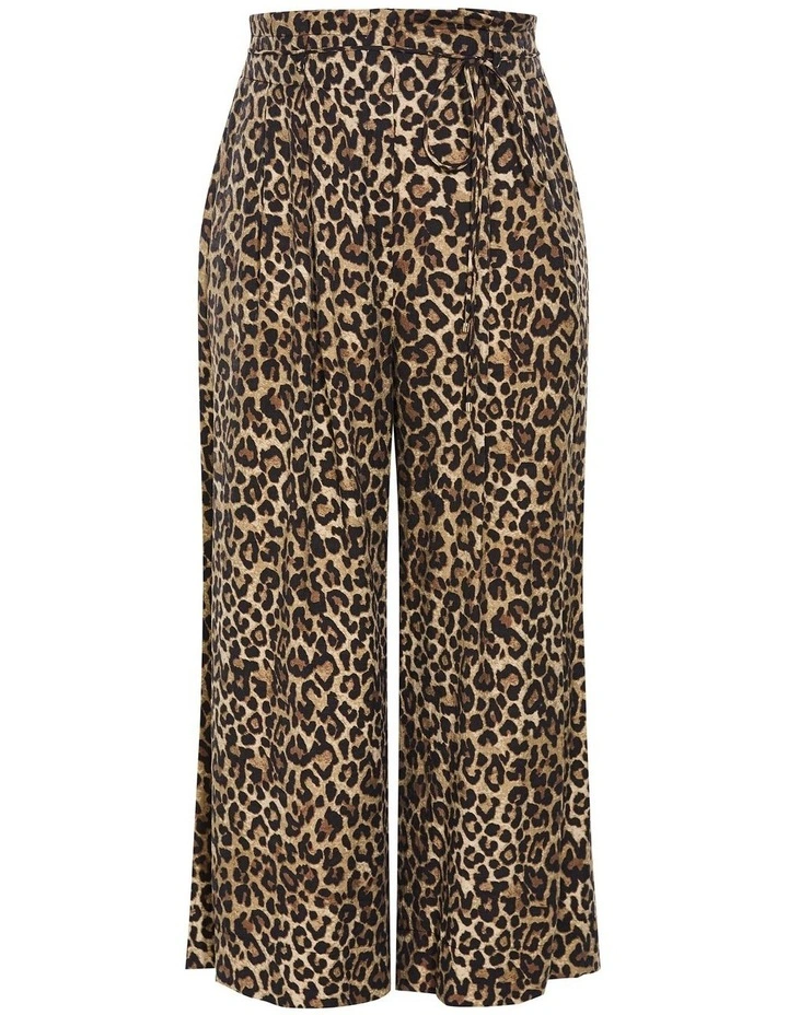 Resort Leopard Print Pant in Black image 3