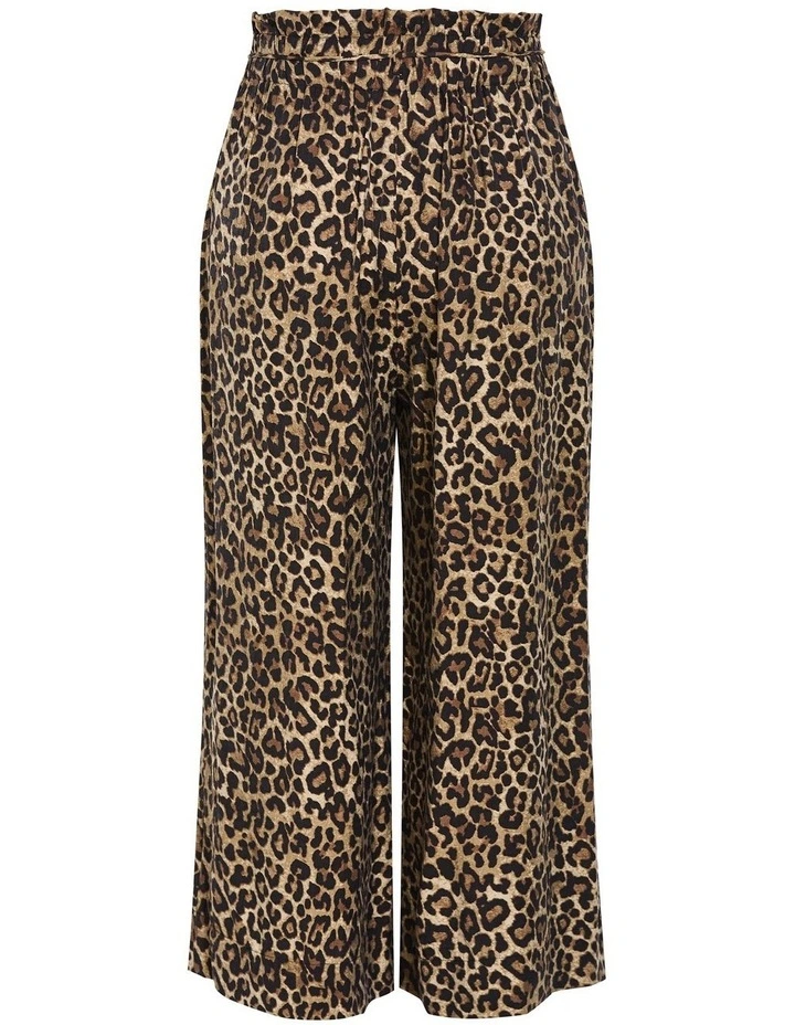 Resort Leopard Print Pant in Black image 4