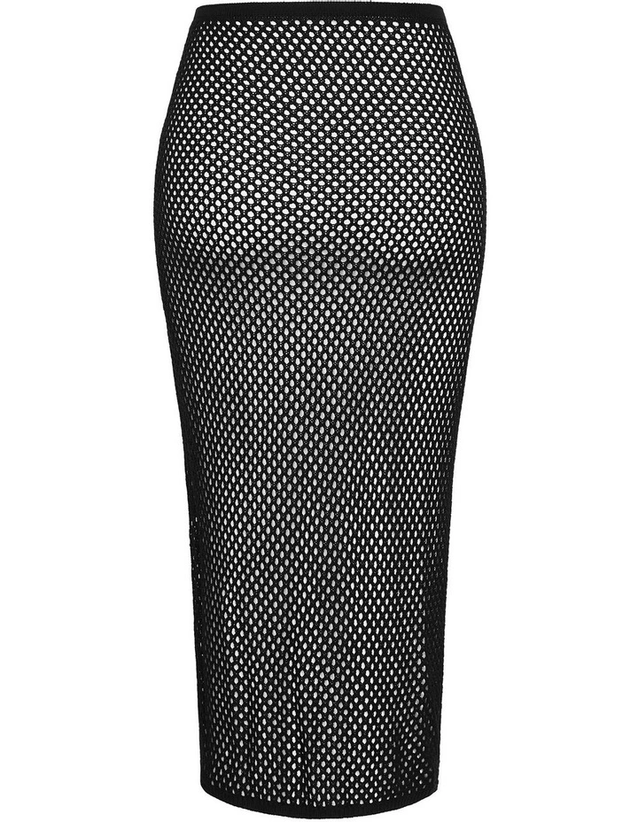 Poolside Crochet Knit Sarong in Black image 4