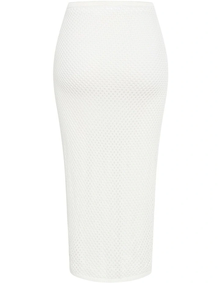 Poolside Crochet Knit Sarong in Ivory image 4