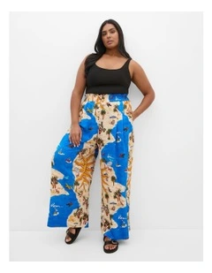 Placement Print Pant in Blue