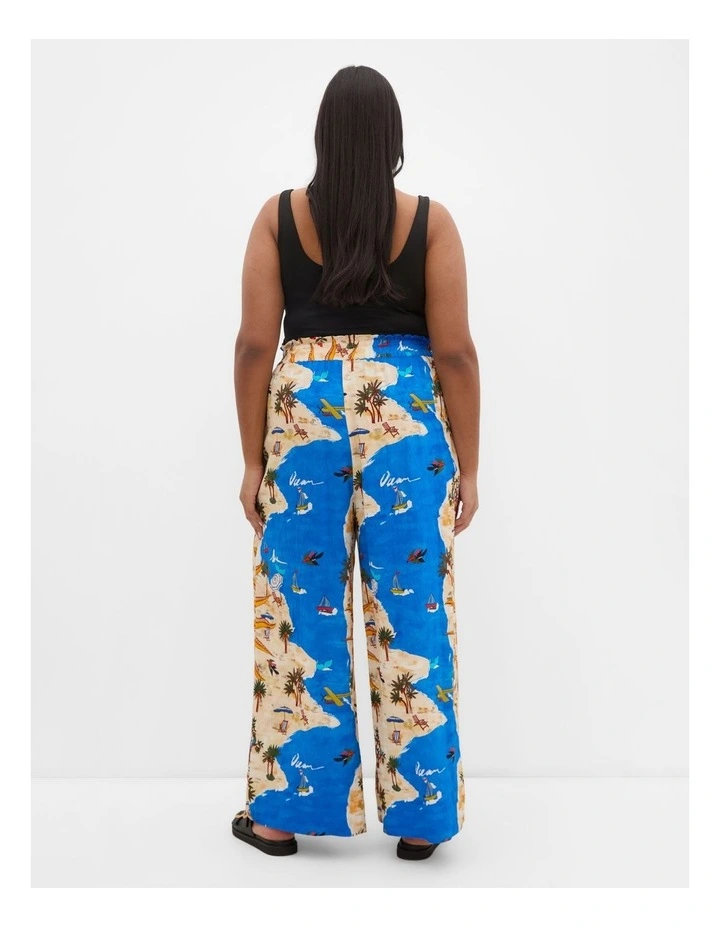 Placement Print Pant in Blue image 2