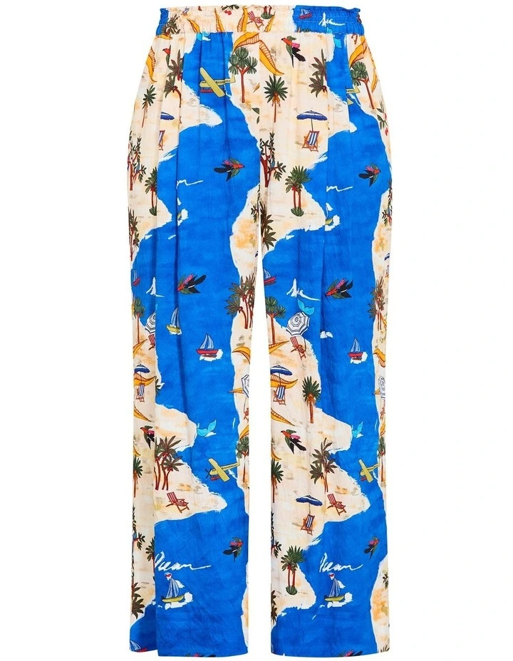 Placement Print Pant in Blue image 4