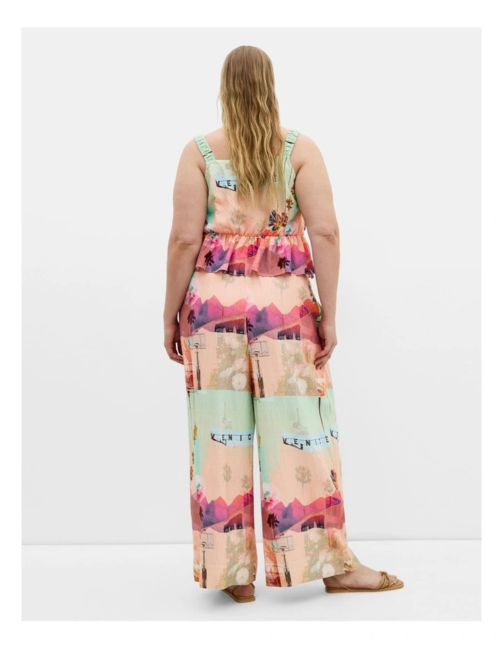 Placement Print Pant in Pink image 2