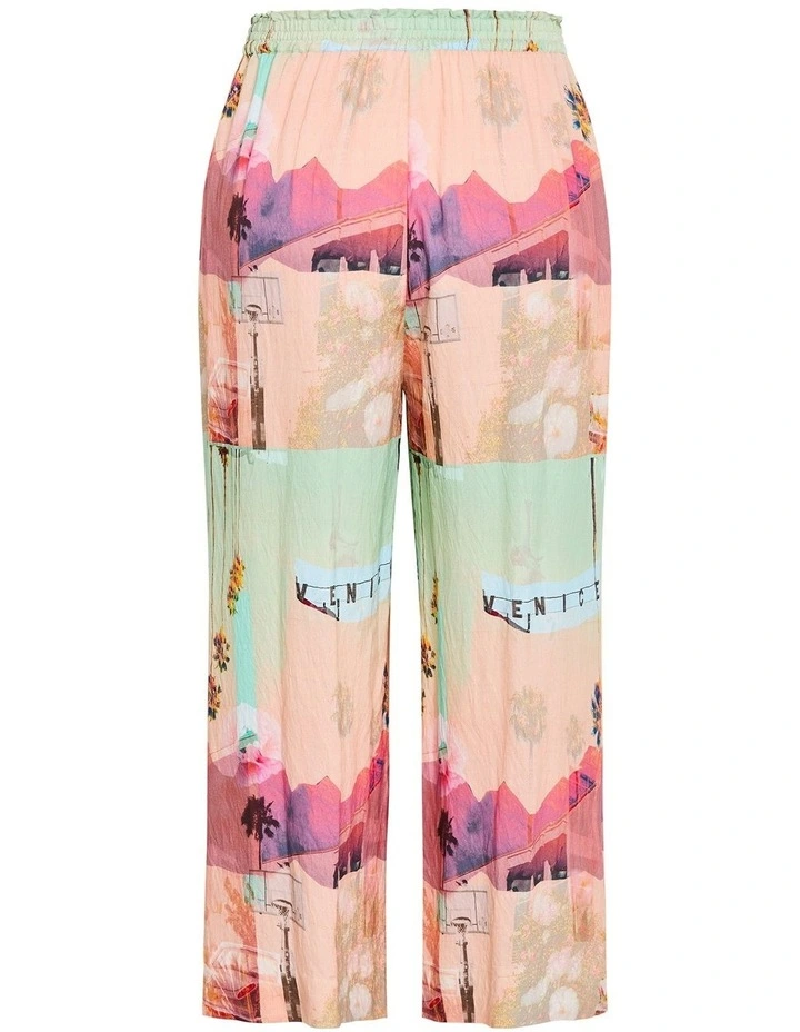 Placement Print Pant in Pink image 3