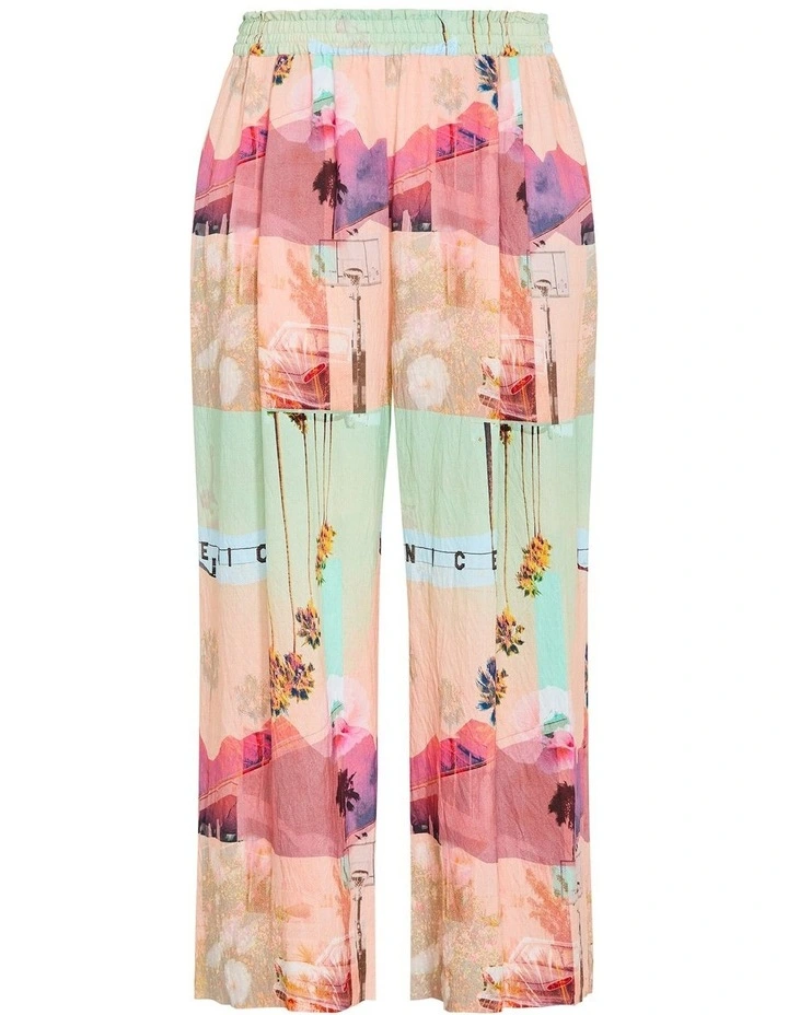 Placement Print Pant in Pink image 4