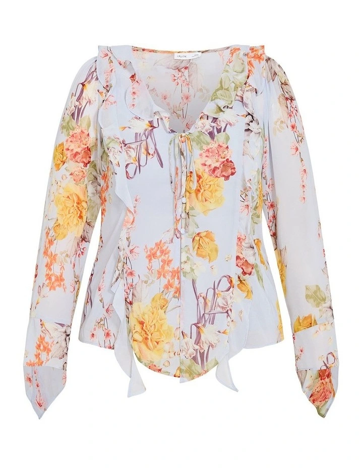 Sweet Nothings Frill Top in Grey image 3