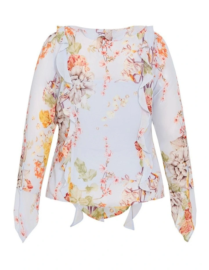 Sweet Nothings Frill Top in Grey image 4