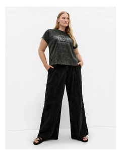 Lily Tee in Charcoal Acid Wash