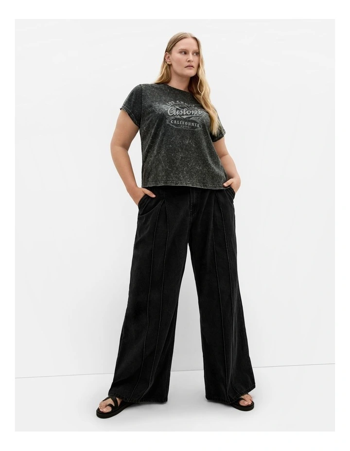 Lily Tee in Charcoal Acid Wash image 1