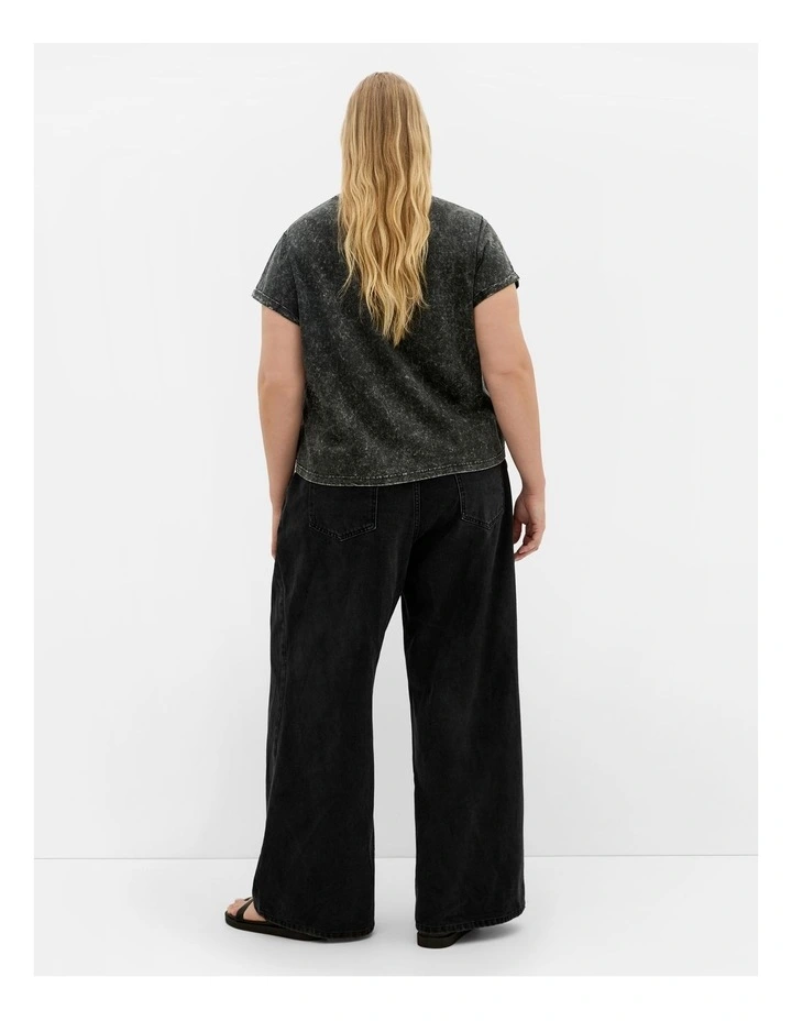 Lily Tee in Charcoal Acid Wash image 2